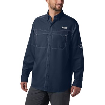 Columbia Overhemd Heren, PFG Low Drag Offshore Long Sleeve Donkerblauw, 71PCQRGXS